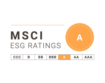 MSCI ESG評級中獲得「A」級的整體評級